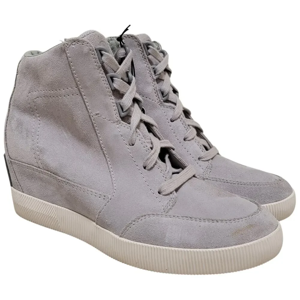 Sorel Women Wedge Sneaker Out N About II US 7.5 Dove Quarry Leather